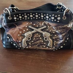 Western camo bling purse